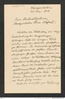 Nachlass Franz Steindachner, Brief von Josef Szombathy an Franz Steindachner (25.05.1908), Inv.Nr. 534.13, Seite 1